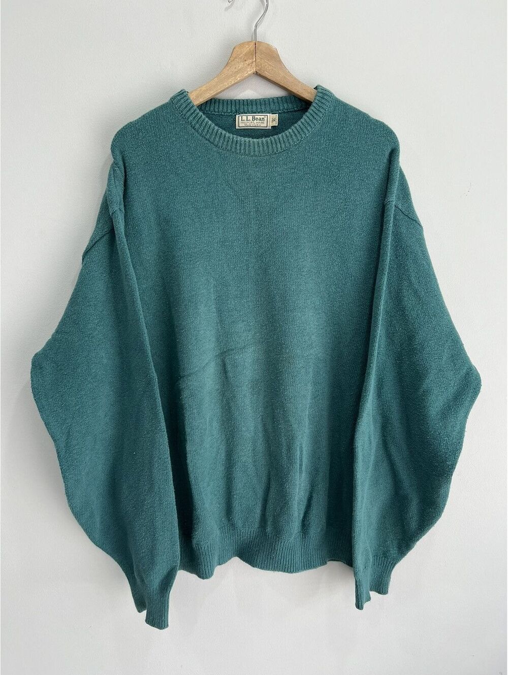 Vintage LL Bean Crewneck Knit Sweater green